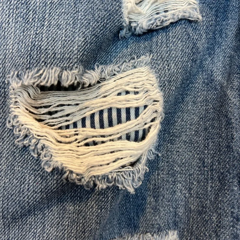 Tommy Hilfiger Distressed Denim Mini Skirt coastal SZ 6